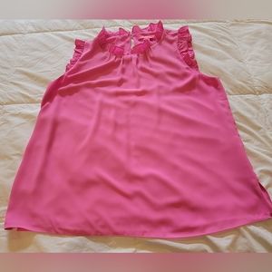 Lilly Pulitzer Talisa Ruffle Top Mandevilla Pink L